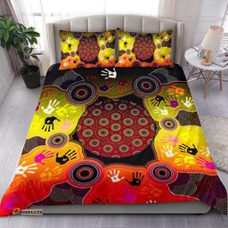 Aboriginal Bedding Set , Indigenous Circle Dot Painting Hand Art