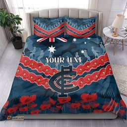Custom Blues Football Bedding Set ANZAC Lest We Forget