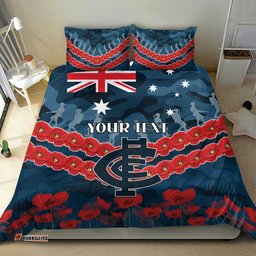 Custom Blues Football Bedding Set ANZAC Lest We Forget