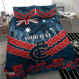 Custom Blues Football Bedding Set ANZAC Lest We Forget