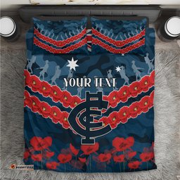Custom Blues Football Bedding Set ANZAC Lest We Forget