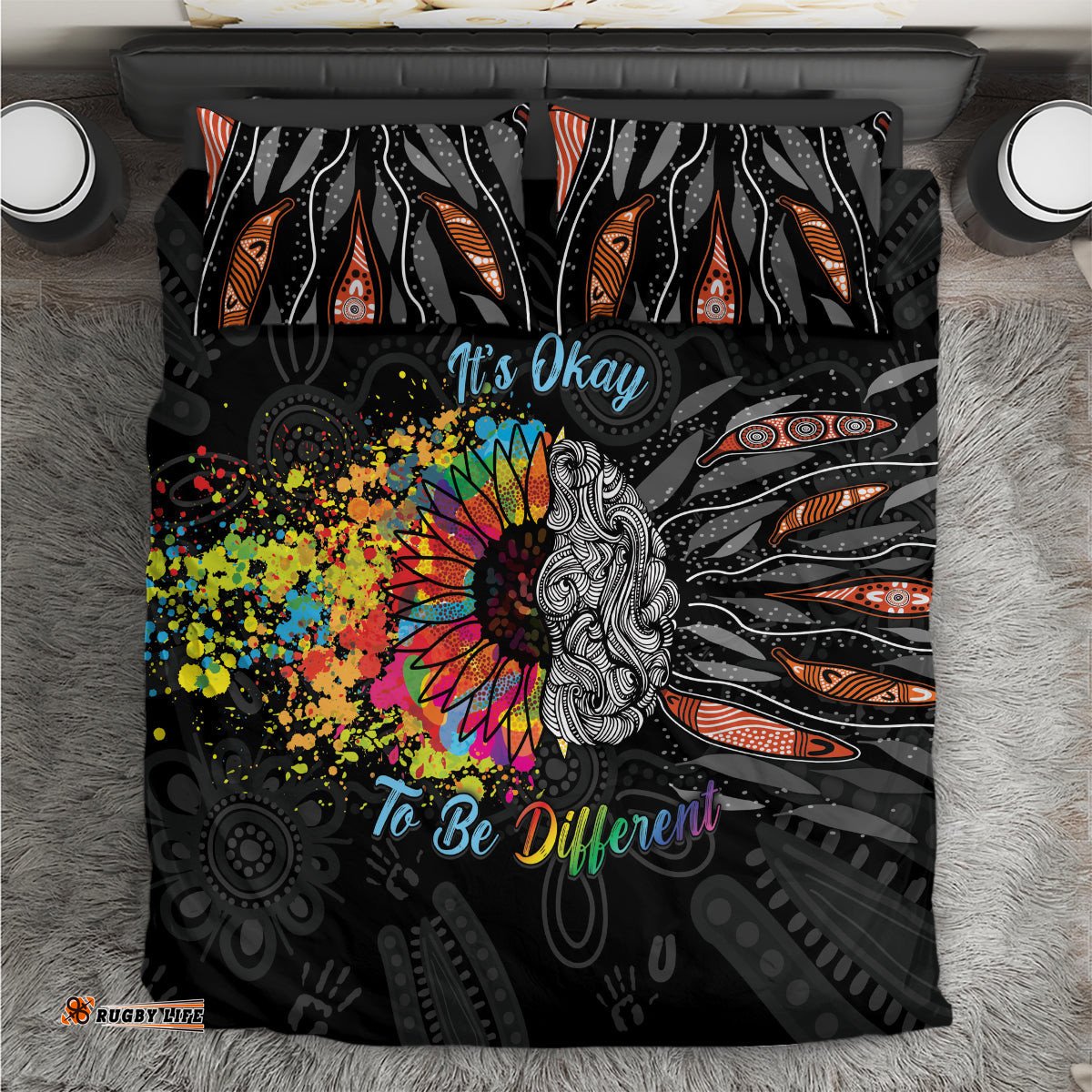 Australia Aboriginal Bedding Set Autism It's Okay To Be Different
