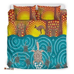 Aboriginal Bedding Set - Turtle and Kangaroo - Aboriginal Life