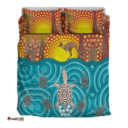 Aboriginal Bedding Set - Turtle and Kangaroo - Aboriginal Life