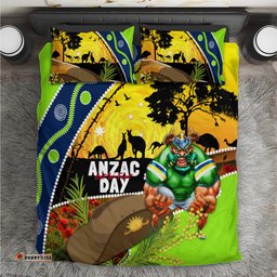 Raiders Rugby ANZAC Day Bedding Set Green Machine Mascot Rosemary Starry Night