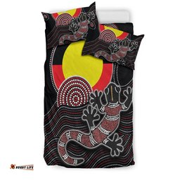 Aboriginal Bedding Set - Gecko with Aboriginal Flag