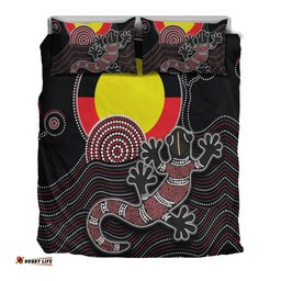 Aboriginal Bedding Set - Gecko with Aboriginal Flag