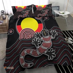 Aboriginal Bedding Set - Gecko with Aboriginal Flag
