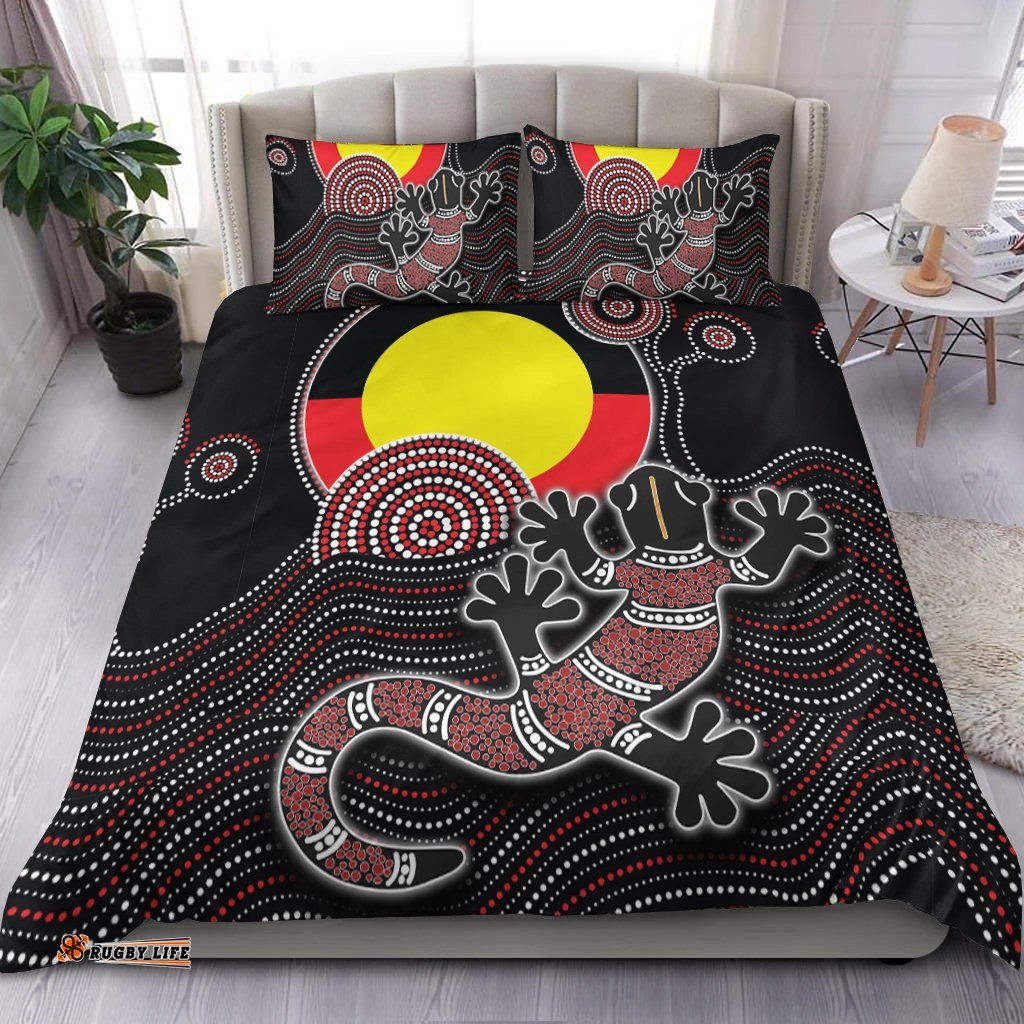 Aboriginal Bedding Set - Gecko with Aboriginal Flag