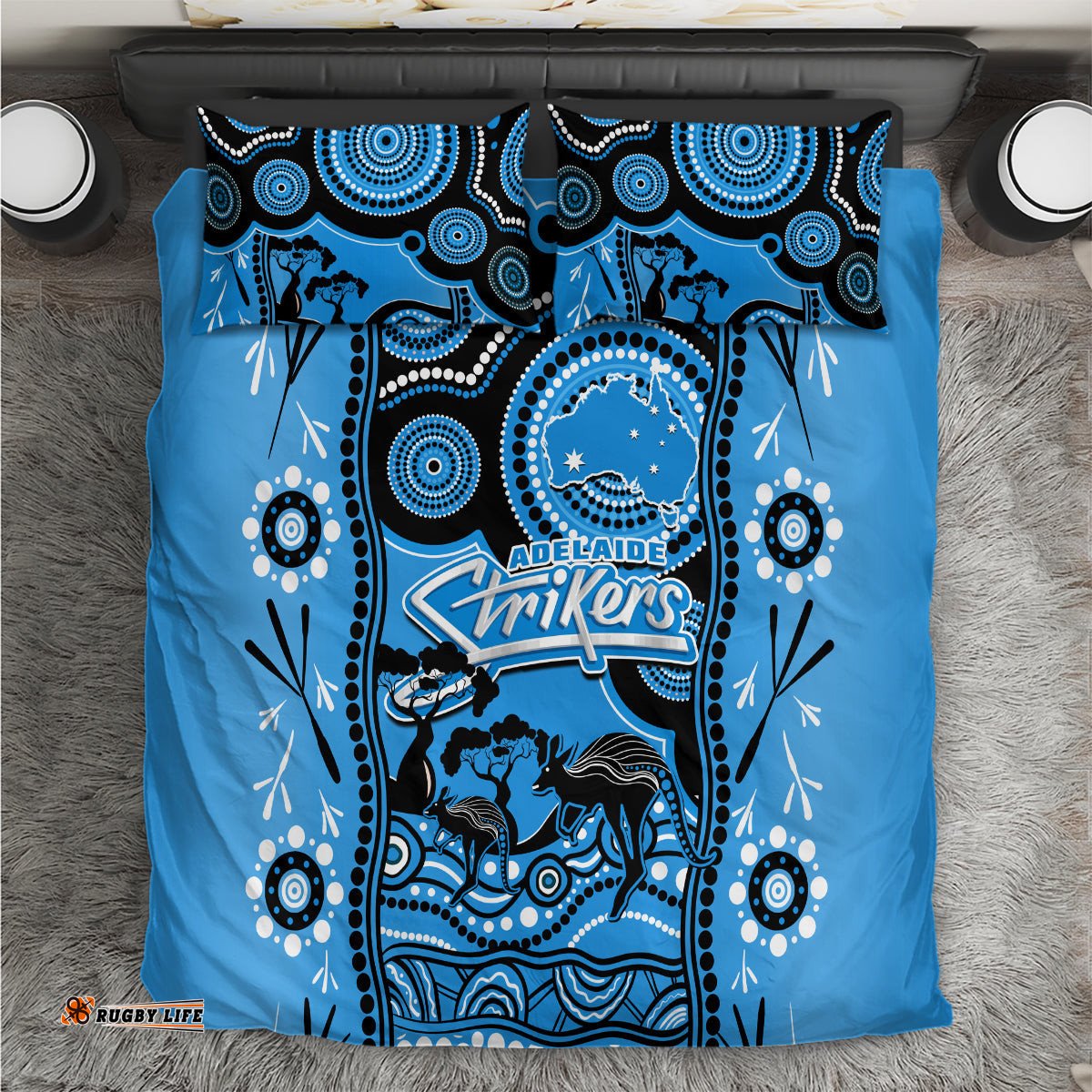 Adelaide Strikers Cricket Bedding Set Happy Australia Day Aboriginal Art