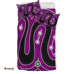 Australia Indigenous Bedding Set - Aboriginal inspired dreamtime snake