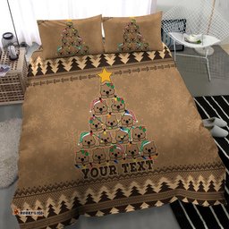 Personalised Wombat Christmas Tree Bedding Set Australia Merry Xmas Simple Style
