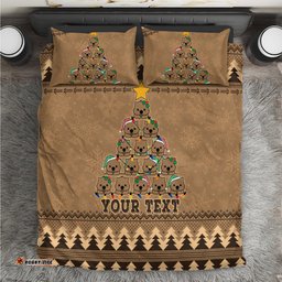 Personalised Wombat Christmas Tree Bedding Set Australia Merry Xmas Simple Style