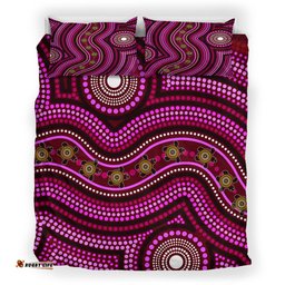 Australia Indigenous Bedding Set - Aboriginal inspired little turtles dreaming