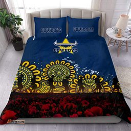 North Queensland Cowboys Bedding Set Aboriginal Rugby Anzac Day Poppy With Soldiers- NRL