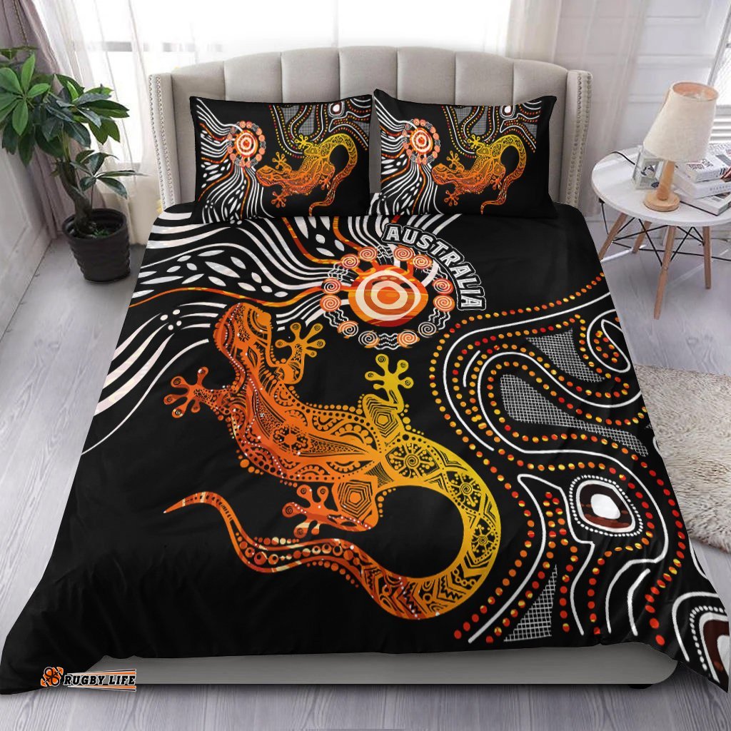 Aboriginal Bedding Set - Lizard Sunshine