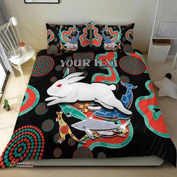 Custom Personalised Rabbitohs Bedding Set Go The Bunnies Aboriginal
