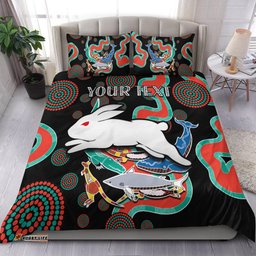 Custom Personalised Rabbitohs Bedding Set Go The Bunnies Aboriginal