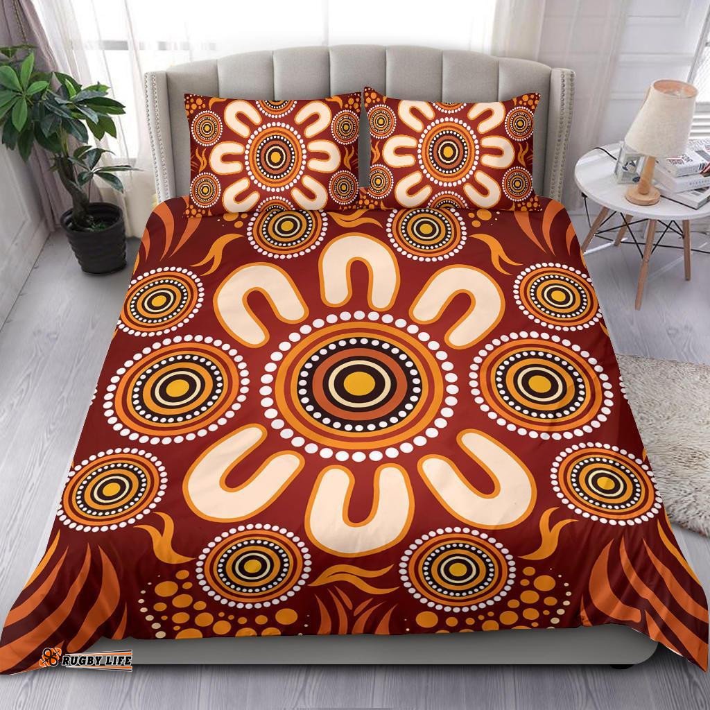 Aboriginal Bedding Set - Circle Flowers Patterns Ver03