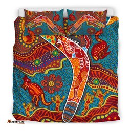 Aboriginal Bedding Set - Indigenous Boomerang