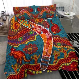 Aboriginal Bedding Set - Indigenous Boomerang