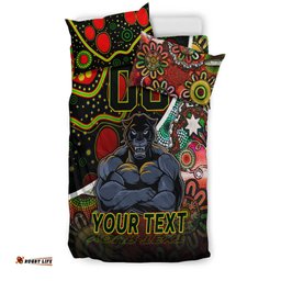 Custom Personalised Penrith Panthers Bedding Set Strong Panthers Legend With Special Aboriginal Style