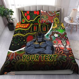 Custom Personalised Penrith Panthers Bedding Set Strong Panthers Legend With Special Aboriginal Style