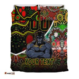 Custom Personalised Penrith Panthers Bedding Set Strong Panthers Legend With Special Aboriginal Style
