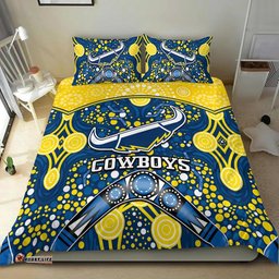 Cowboys Rugby Bedding Set Boomerang Indigenous Dots