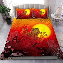 Aboriginal Bedding Set - Indigenous Frog Red