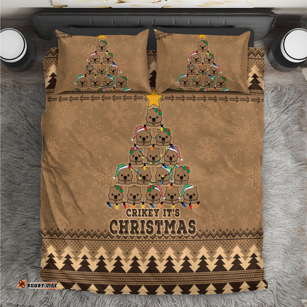Wombat Christmas Tree Bedding Set Australia Merry Xmas Simple Style