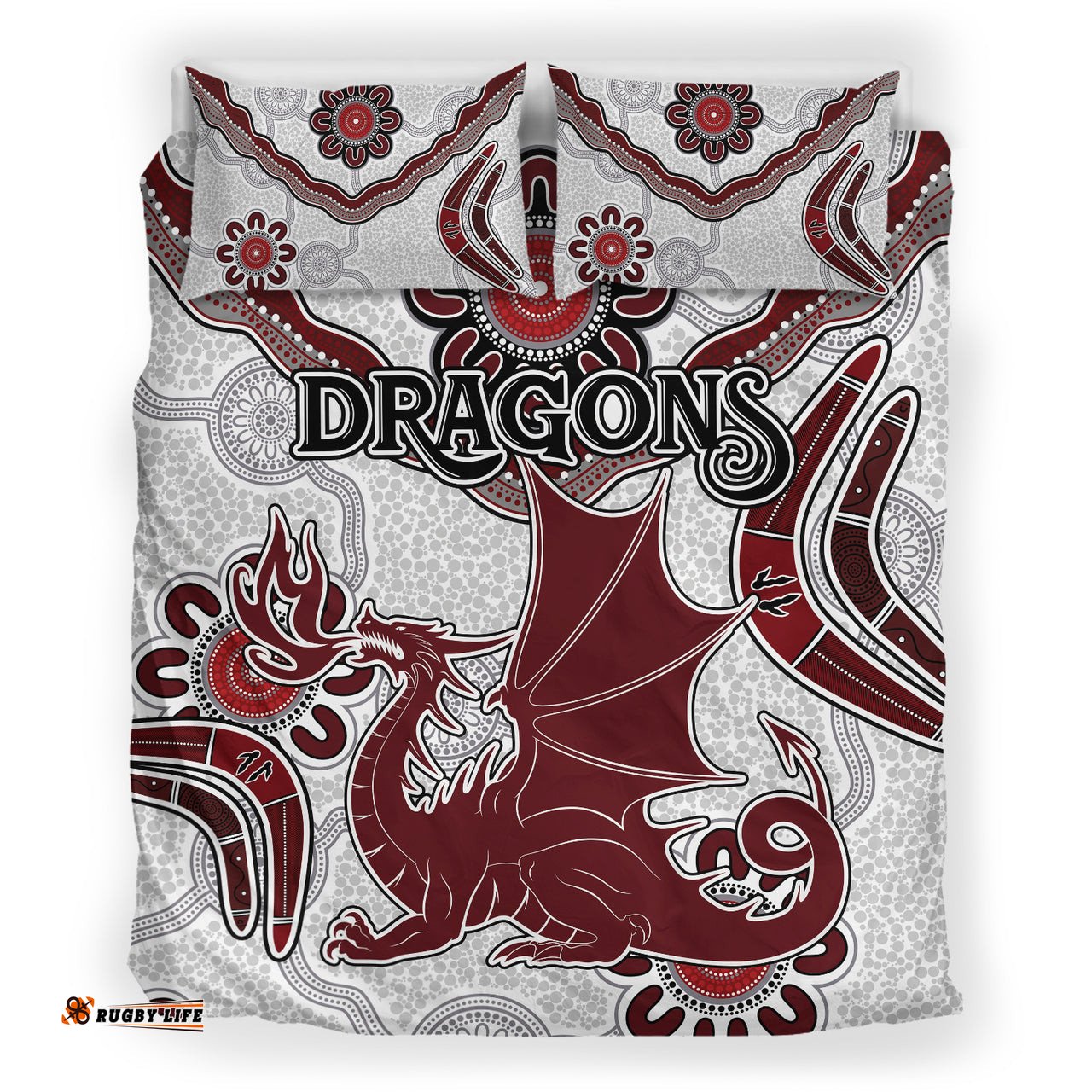 St.George Rugby Bedding Set - Custom Aboriginal St. George Bedding Set RLT13