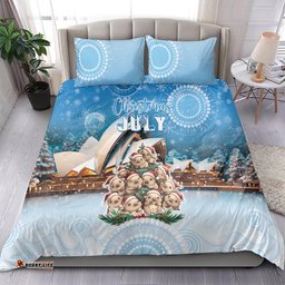 Australia Yulefest Bedding Set Cute Wombat Sydney Opera House