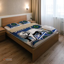 Bulldogs Rugby Bedding Set - Custom Indigenous Bulldogs Bedding Set RLT13