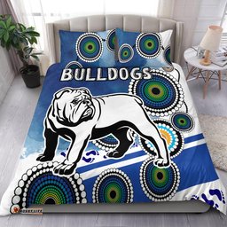 Bulldogs Rugby Bedding Set - Custom Indigenous Bulldogs Bedding Set RLT13
