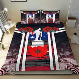 VibeHoodie Bedding Set - Australia Anzac Day Poppy Aboriginal Pattern Bedding Set