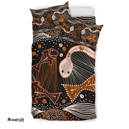 Aboriginal Bedding Set - Indigenous Fish and Snake