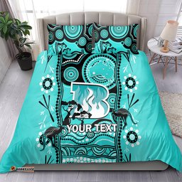 Custom Brisbane Heat Cricket Bedding Set Happy Australia Day Aboriginal Art