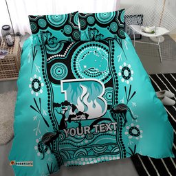 Custom Brisbane Heat Cricket Bedding Set Happy Australia Day Aboriginal Art