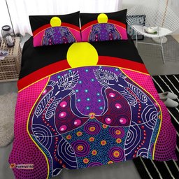 Bedding Set - Aboriginal Sublimation Dot Pattern Style Violet