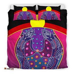 Bedding Set - Aboriginal Sublimation Dot Pattern Style Violet
