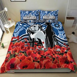 Canterbury-Bankstown Bulldogs Bedding Set Anzac Day Poppy Flowers With Aboriginal