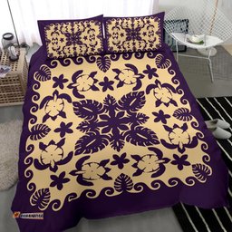 Turtle with Hibiscus Royal Purple Bedding Set