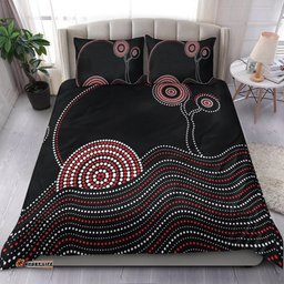 Aboriginal Bedding Set - Aboriginal Pattern Black Style