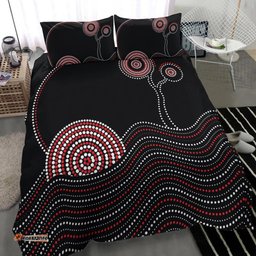 Aboriginal Bedding Set - Aboriginal Pattern Black Style