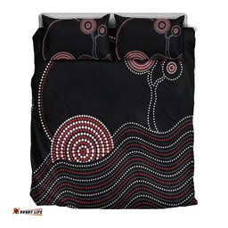Aboriginal Bedding Set - Aboriginal Pattern Black Style