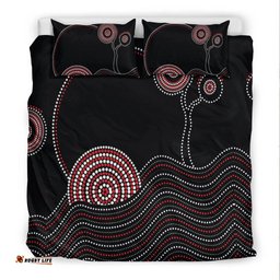 Aboriginal Bedding Set - Aboriginal Pattern Black Style