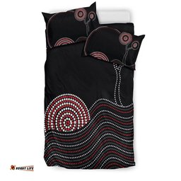 Aboriginal Bedding Set - Aboriginal Pattern Black Style