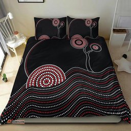 Aboriginal Bedding Set - Aboriginal Pattern Black Style