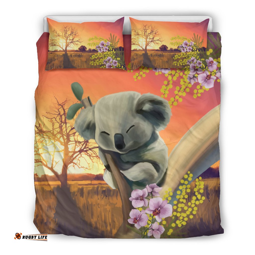 Bedding Sets - Koala Bed Sunset Sleeping Landscape Art Sets